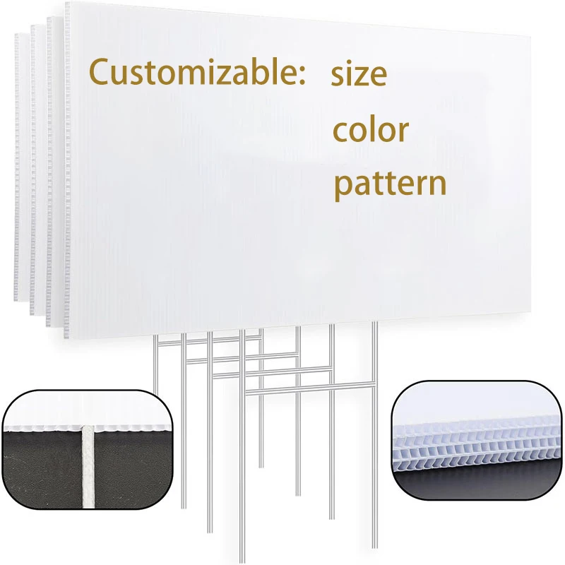 Factory Wholesale Decoration Corrugated UV printed Plastics H stake Blank Lawn coroplast yard sign custom Yard Sign