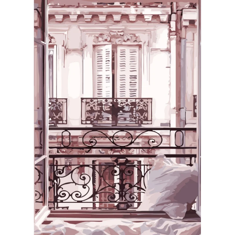 Custom designs DIY painting Landscape village house painting by number kit handmade Pretty Woman oil painting on canvas