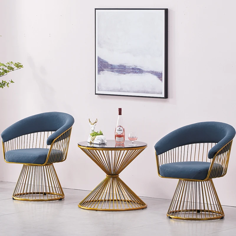 Simple modern ins style manicure tables and chairs lounge bedroom living room balcony leisure swivel chair sofa