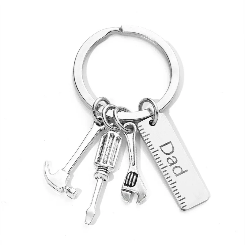 Модная линейка молотковая отвертка подвески из нержавеющей стали брелок очарование день отцов подарки KR148