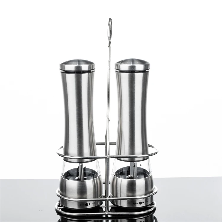Stainless Steel Battery Operated Electric Salt Pepper Grinder Pepper mill With LED light