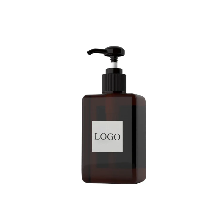 Wholesale 250ml PETG plastic square shampoo bottle with lotion pump
