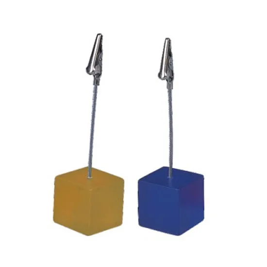 Promotional gift Acrylic cube base Desktop Memo Clip holder