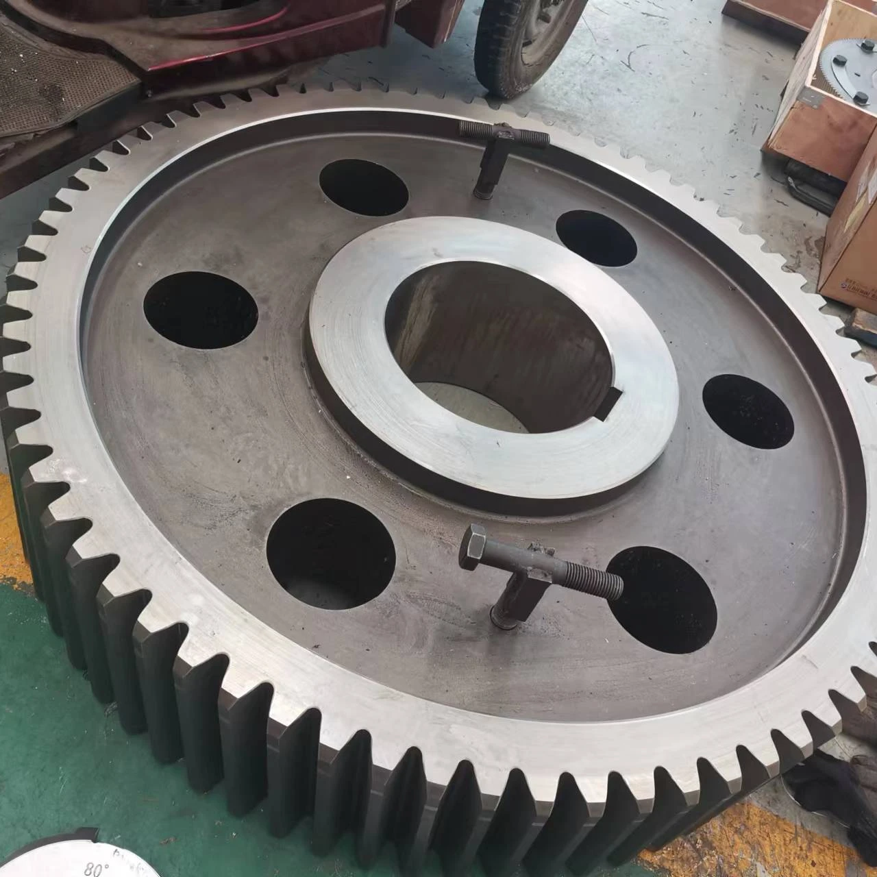customized large gear shaft cnc cast iron gears turbine