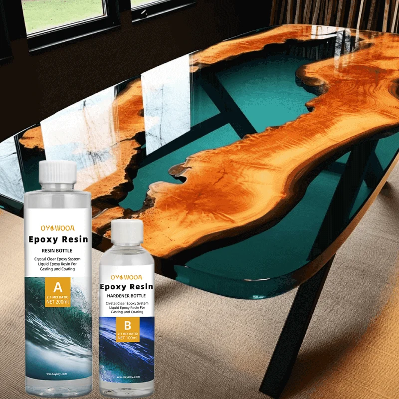 Liquid Epoxy Resin and Hardener A and B adhesive Resina Epoxi for Casting coffee River Table Furniture  countertops coating
