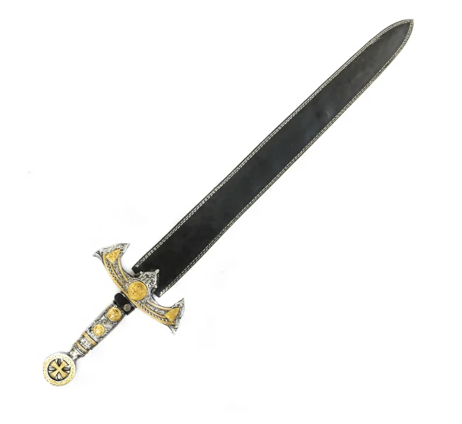 
Custom Handmade Damascus Steel Viking Style Sword Longsword Gladius With Leather sheath camping sword on whole sale 