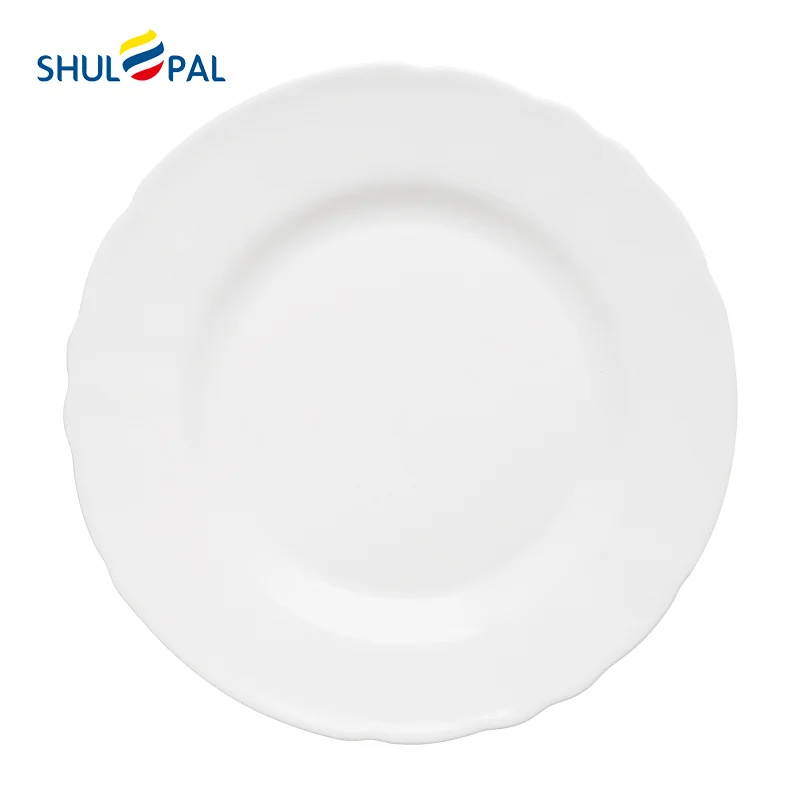 10.5 Inch Unbreakable Flower Shape Dinner Plate Opal Glass Wedding Hotel Buffet Dinner Plate Dish