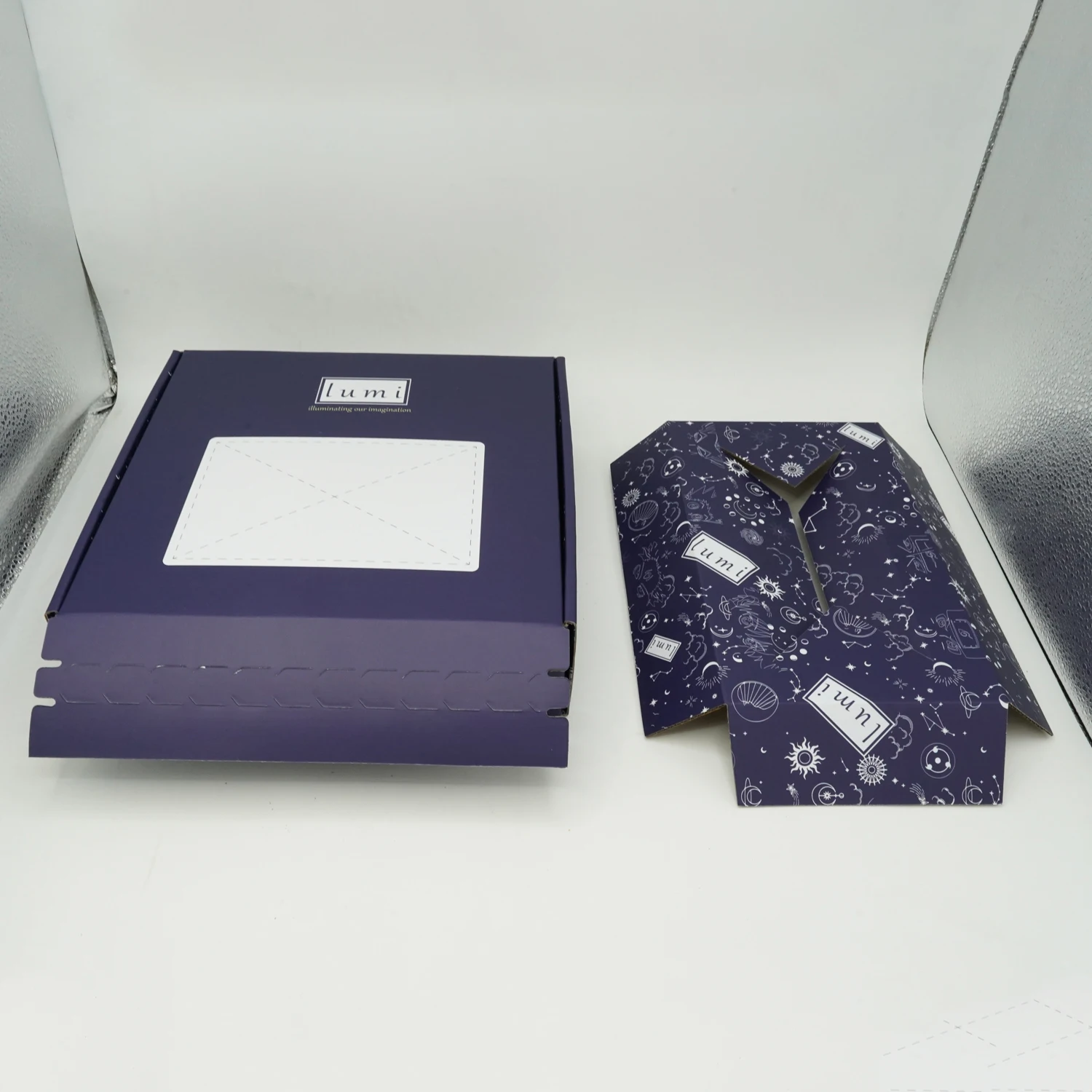Postal Mailing Adhesive Strip Gift Box Packaging Manufacture Custom Logo Purple Self Seal Mailer Box
