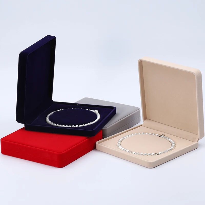 Cold macro custom custom logo wholesale jewelry packaging box Luxury velvet pearl necklace set jewelry box