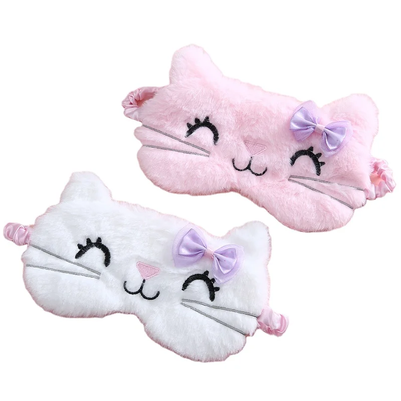
Plush Sleeping Mask Blindfold Cute Cat Eye Cover Kids Weighted Sleep Eye Mask 