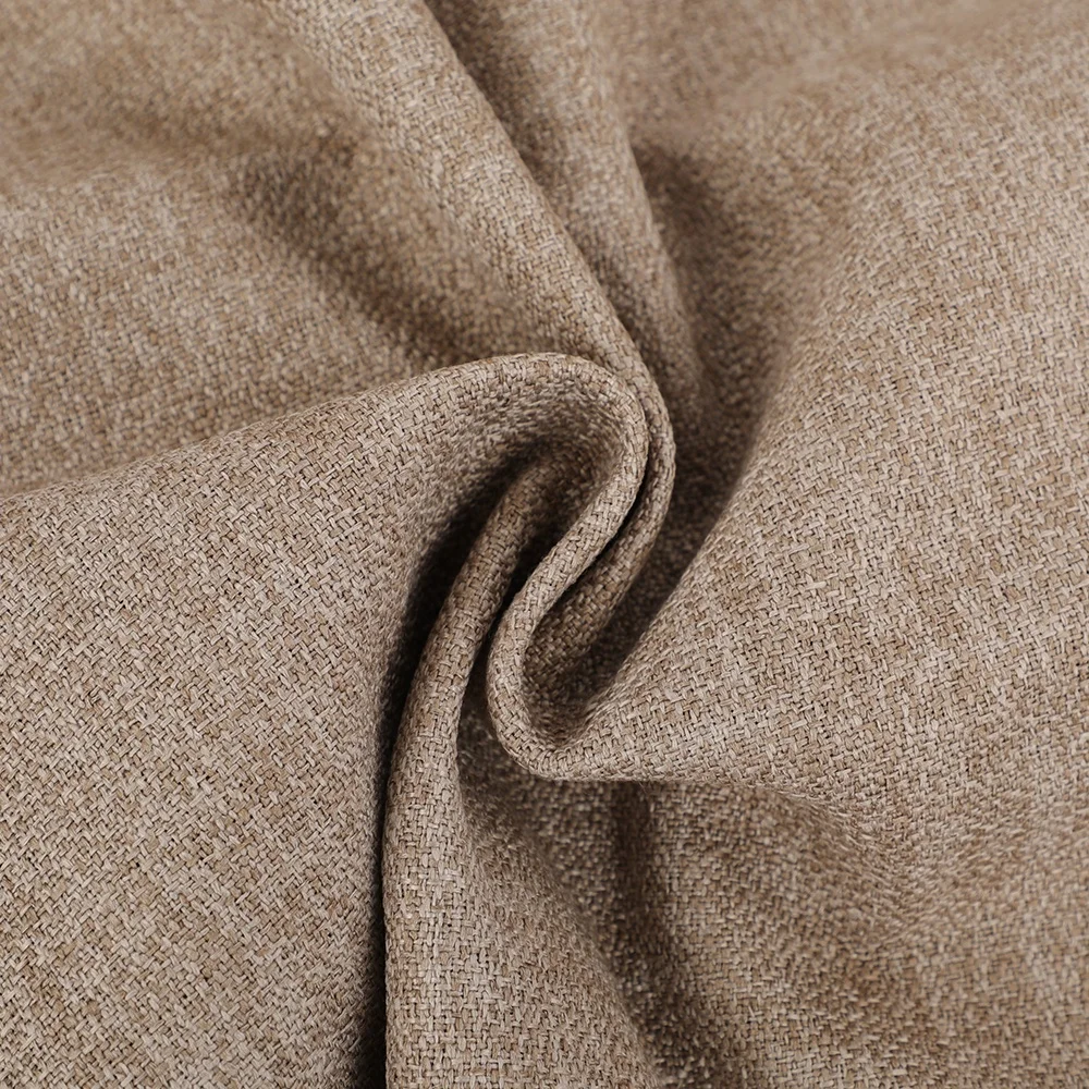 Manufacturer Direct Wholesale Linen Look 100% Polyester Fabric for Sofa Upholstery Woven Technique with Plain Style Sofa Clothes