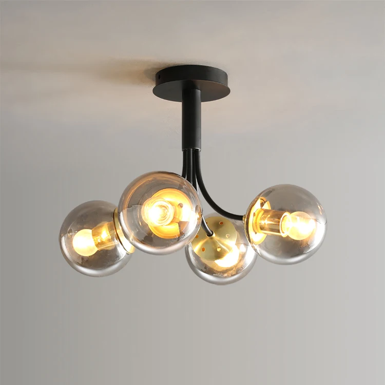 Nordic simplicity glass lampshade pendant lamp living room hanging lights bedroom LED ceiling lamps hotel