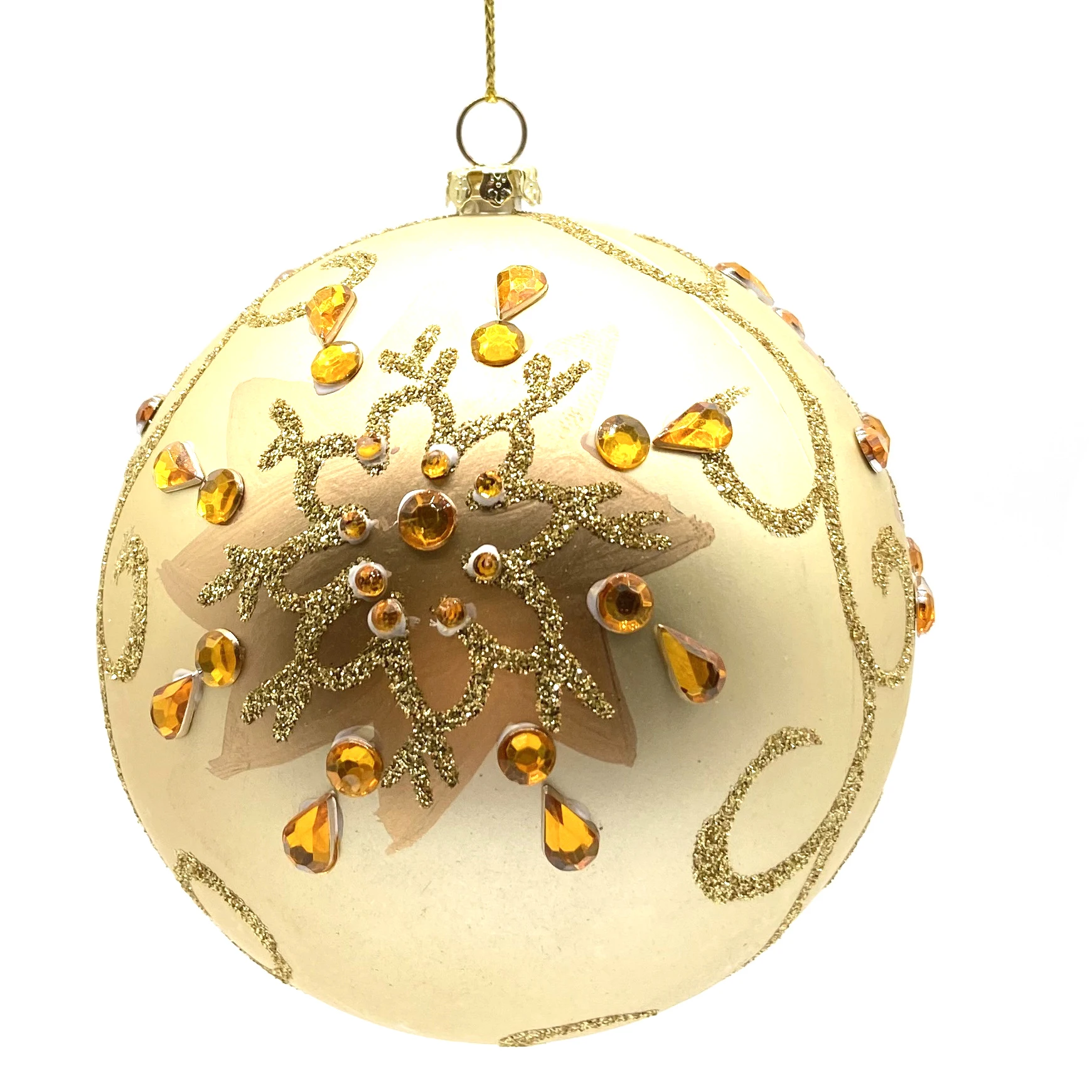 2022 новый дизайн золотые украшения шар с узором снега бусины рождественские