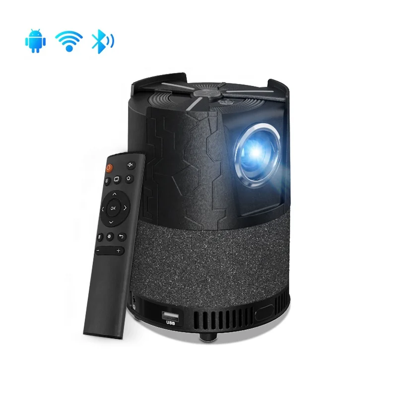 CAIWEI 4K 720P 450 ANSI Projector Smart Android 9.0 Projectors Mobile Home Theater Projectors for Entertainment