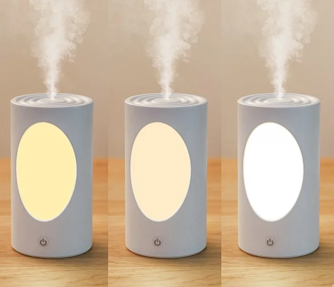 Wood Grain Humidifier USB Charging Desktop Fog Tree Hole Creative Oils Diffuser Night Light Bedroom Hydration Humidifier