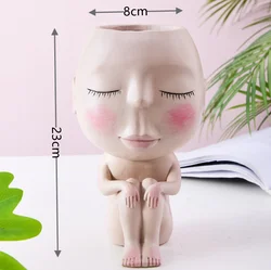 Wholesale resin vases cute girl body home decor vase