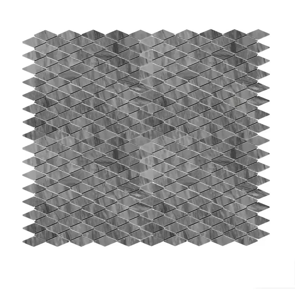 Diamond Shape Bardiglio Grey Marble Mosaic Tiles for Kitchen Backsplash Decoration
