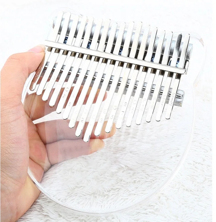 Акриловое пианино для большого пальца, 17 тонов, пианино Kalimba, акриловое прозрачное пианино для пальцев в форме кота