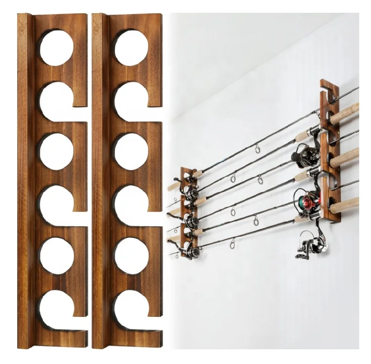 Garage Storage Organizer Fishing Gear Equipment Rods Fishing Pole Rod Racks Wall Ceiling Mounted Fishing Pole Rod Holders