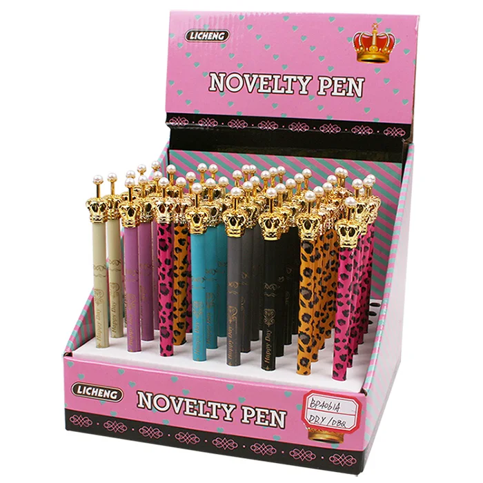 Licheng BP4061A Pen with Crown, Retractable Ballpoint Plastic Promotional Pen with Custom Logo