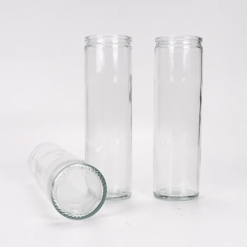 Wholesale Custom Empty Religious Church Prayer 7 Day Glass Candle Jars Holder