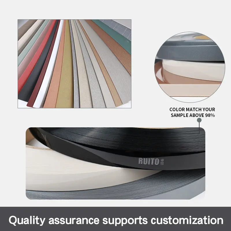 Shuoshun customized shelf edge banding strips waterproof thin plastic strips PVC white edge banding warm