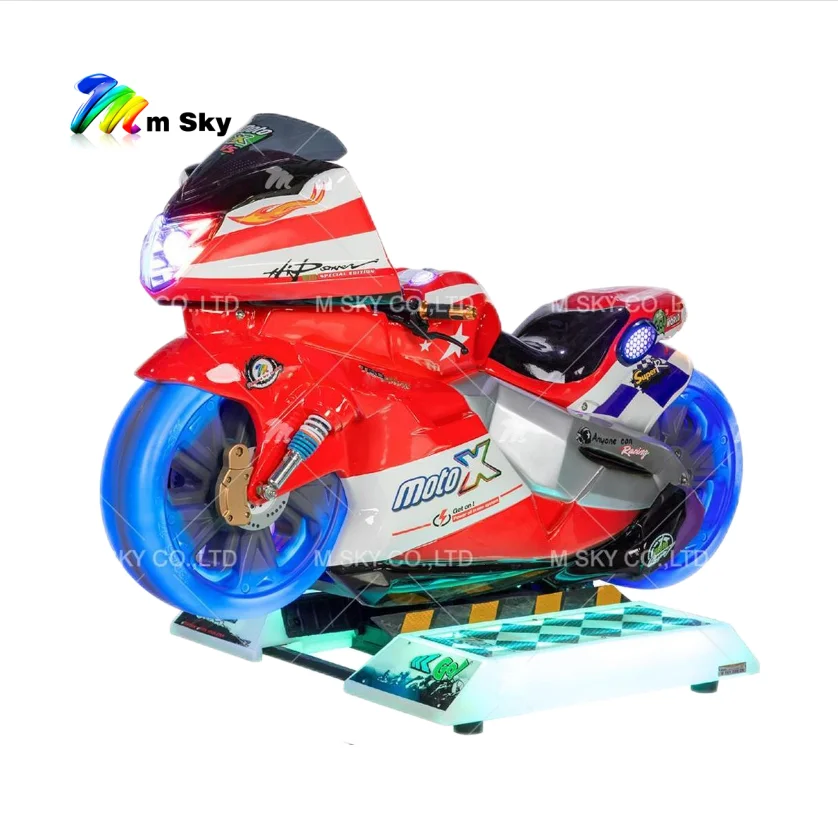 CE motorcycle X kiddie rides coin operated racing indoor fiberglass arcade game children redemption machine for game park sale