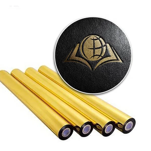 Low MOQ gold silver shiny color paper leather fabric textile Hot Stamping Foil