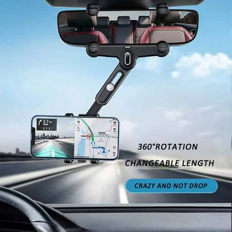 360 Rearview Mirror Phone Holder Universal Car Phone Holder Mount Car Rearview Mirror Mount Phone and GPS Holder