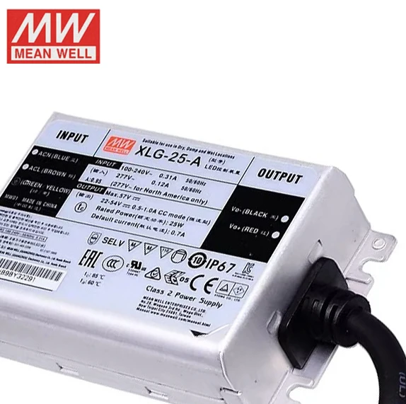 Meanwell импульсный источник питания 25 Вт XLG-25-A/AB 700mA 57 В XLG-25 серии постоянный светодиодный драйвер