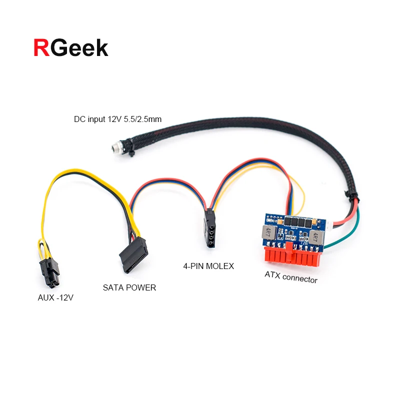 RGeek 12 в 90 Вт 120 20-контактный мини-блок питания постоянного тока ATX Pico для