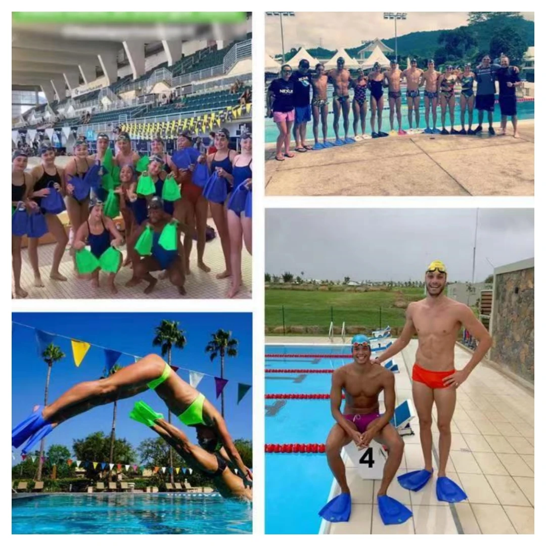 Swim Training Fins Comfortable Silicone Lap Swimming Short Blade Floating Flippers with Mesh Bag for Adults Snorkeling