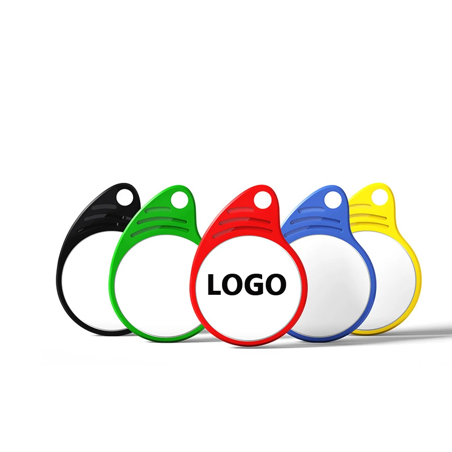 Passive pvc plastic smart rfid NFC custom logo 13.56mhz RFID NFC blank key tags Keyfob  Keychain