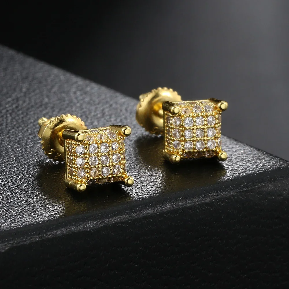 Женские блестящие серьги-гвоздики