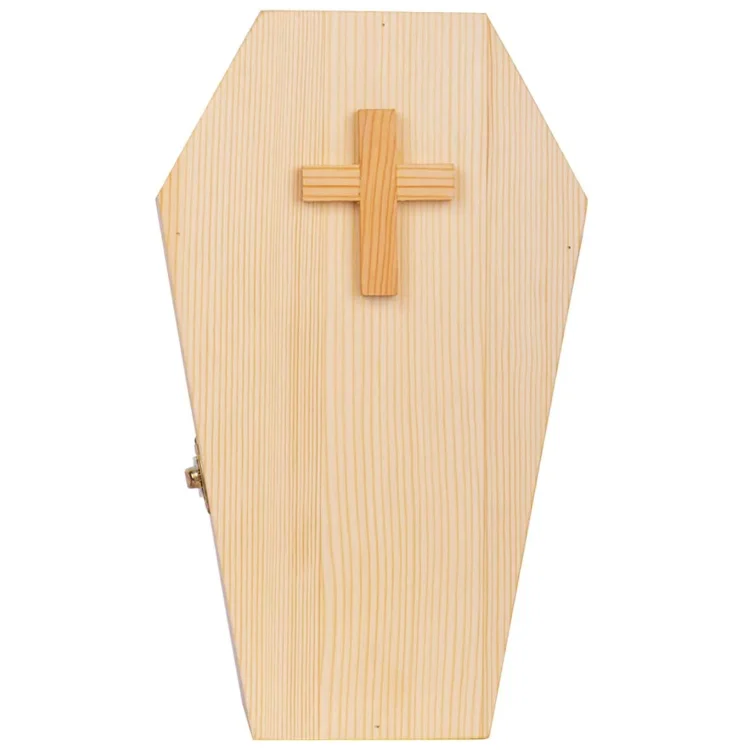 personalized coffin type pet cat ashes box contracted design wood carving with cross dog ashes box