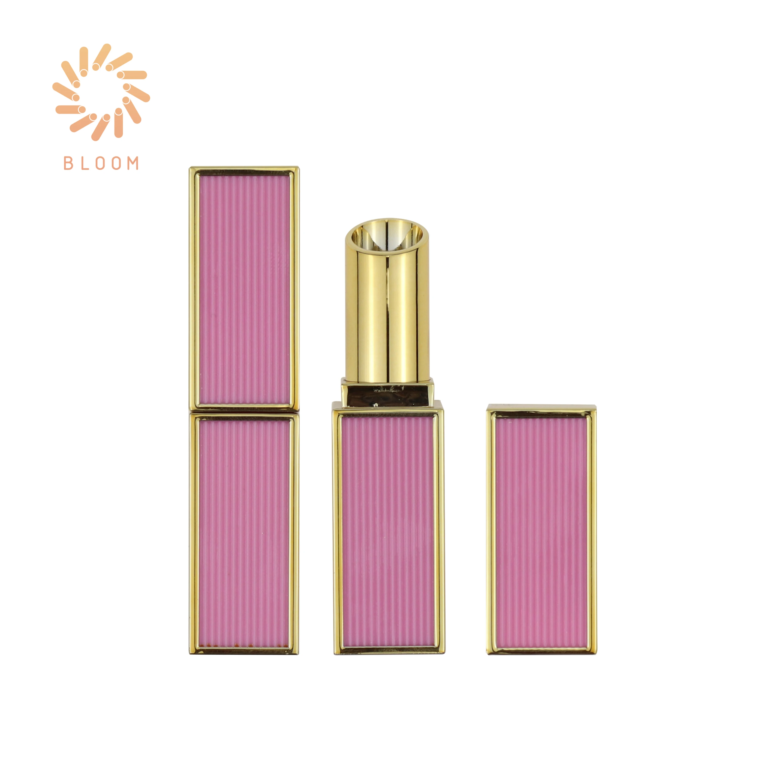 
Hot Sale Unique Fashion Vertical Stripe Square Lipstick Tube 