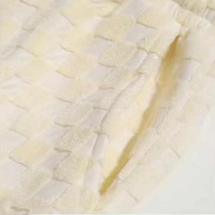 Wholesale three-dimensional plaid straight casual pants custom logo comfortable cotton with waist rope pants