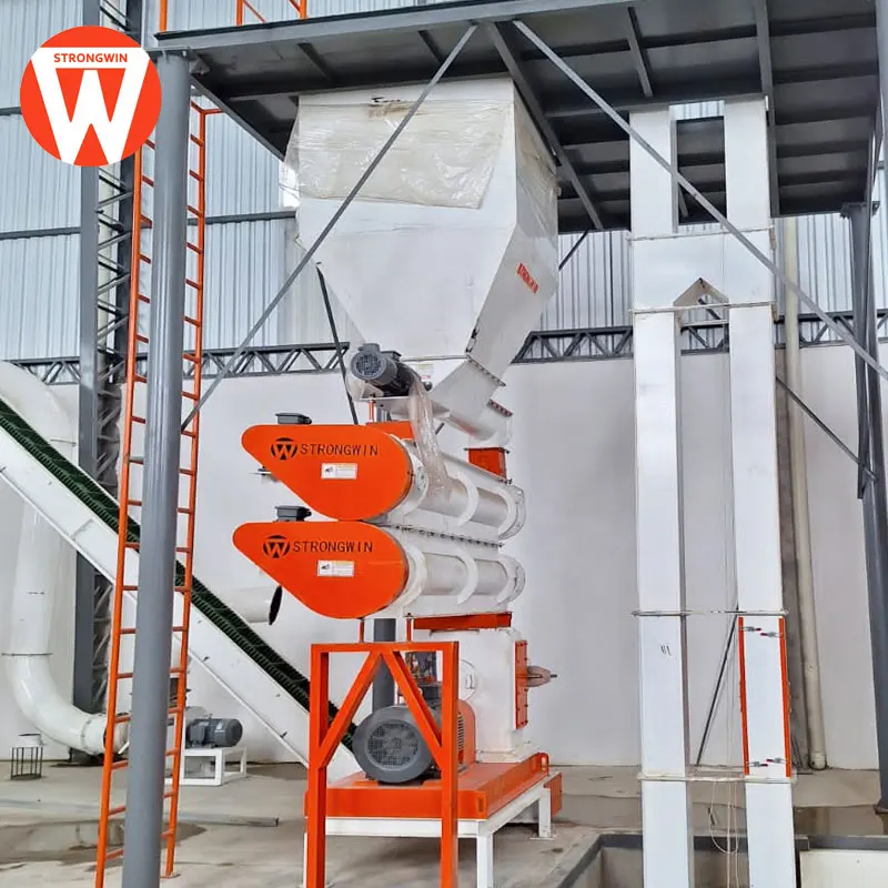 SZLH320 livestock feed pellet machine line for chicken complete poultry feed manufacturing unit turnkey plant