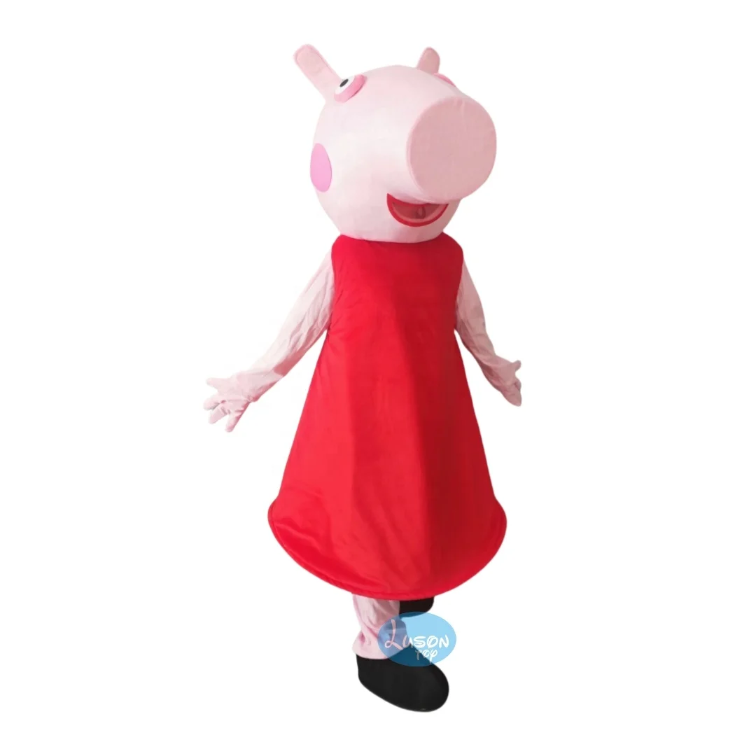 Custom Adult Size Pink Pig Family  Plush Cartoon Mascot Costume For Sale