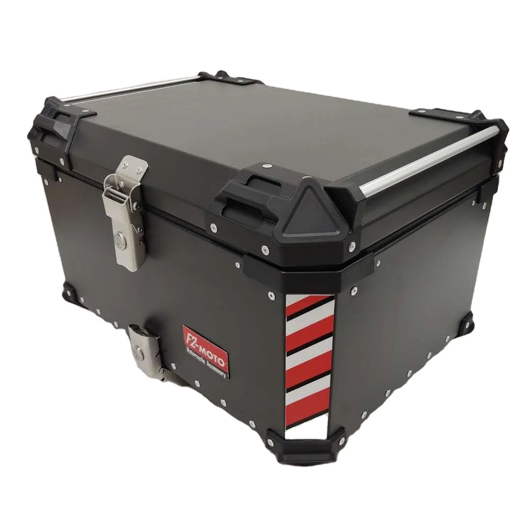 
65L Aluminum Alloy Motorcycle Top Box Rear Top Case Aluminum Motorcycle Tail boxes 