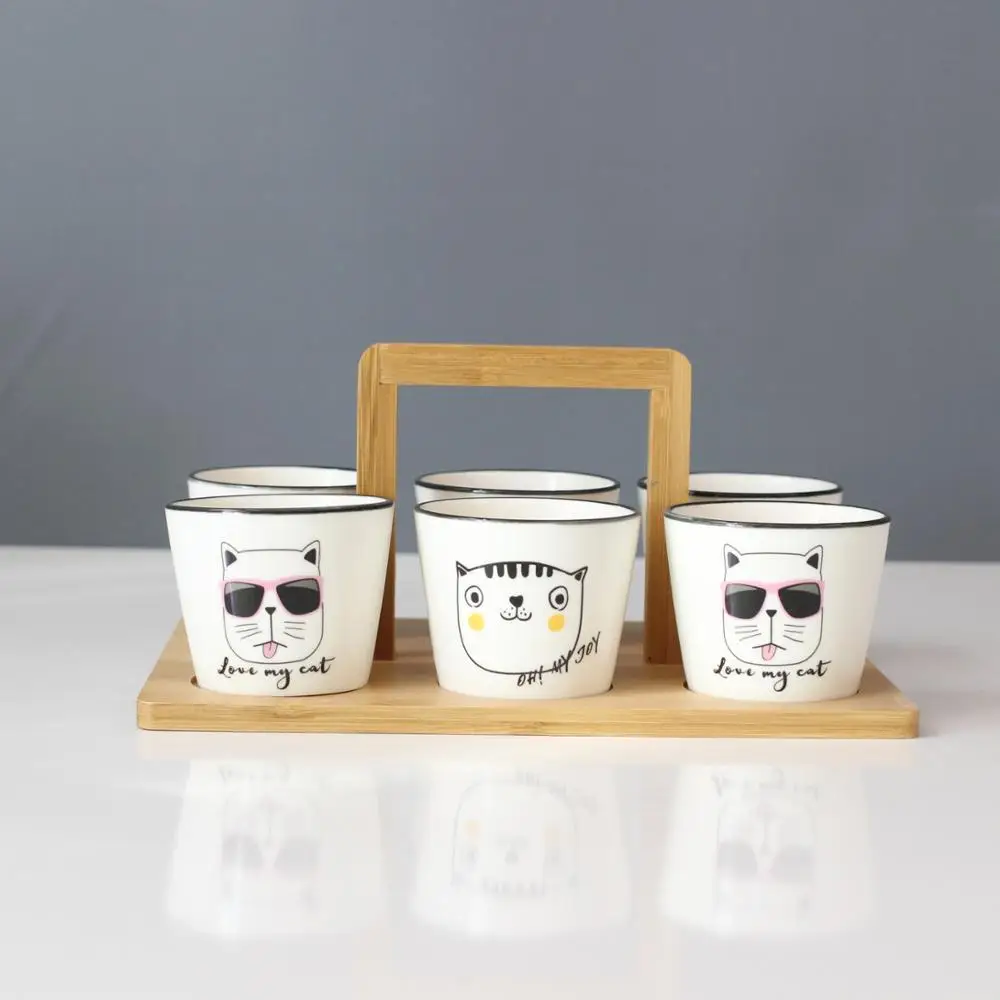 Durable Porcelain Morden Cat design Stackable Dinnerware Sets For Home Restaurant Hotel