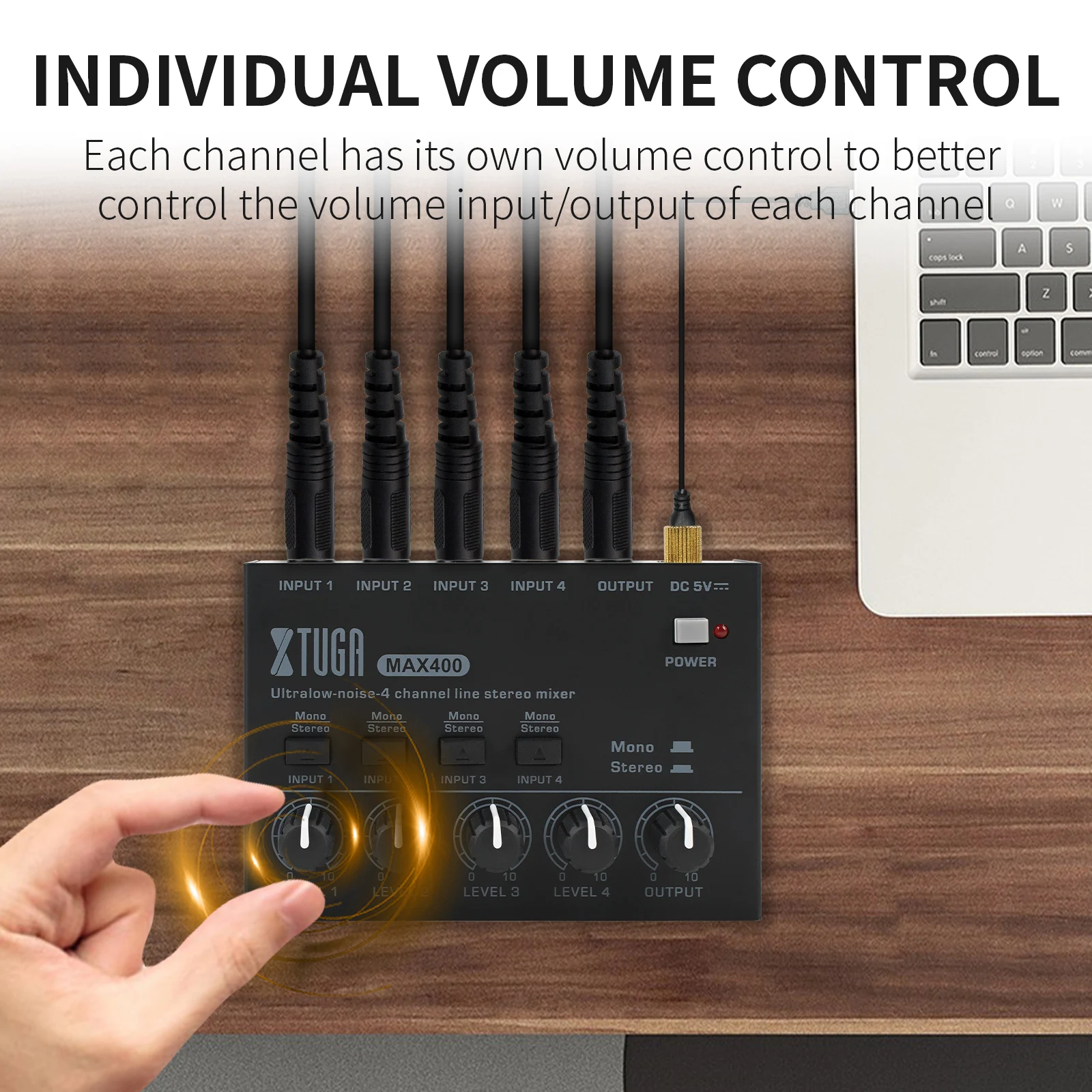 GPUB max400 mini mixer Karaoke stereo audio mixer Professional Music Mixer with AC Adapter