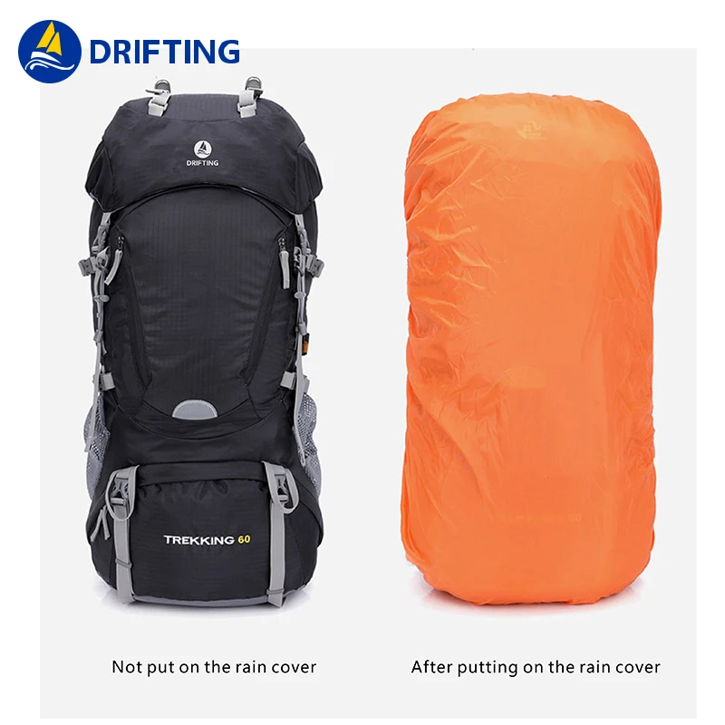 Outdoor bag series 60L multiple storage space backpack with waterproof oxford fabric for mountain climbing bag