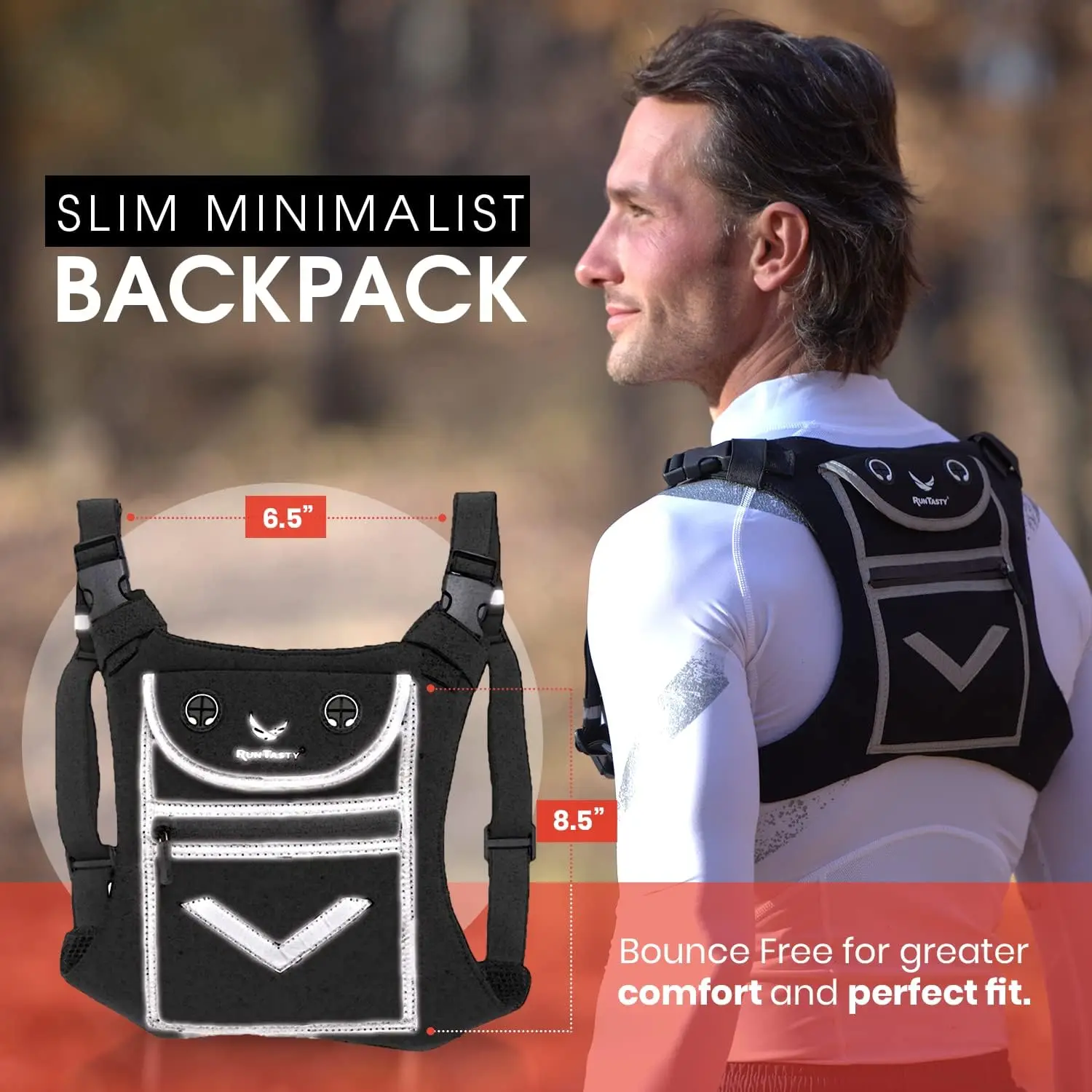 Holds Accessories Lightweight Adjustable Gear Running Mini Backpack Vest Reflective Vest Running