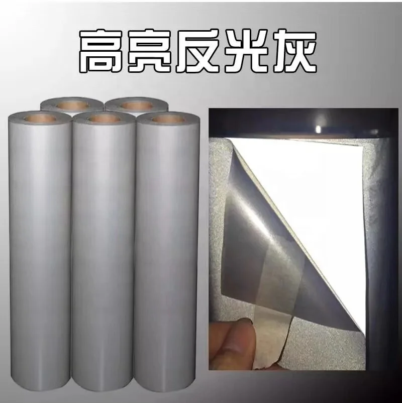 Free samples silver reflective thermal heat transfer printing vinyl film silver reflective film reflective material for t-shirt