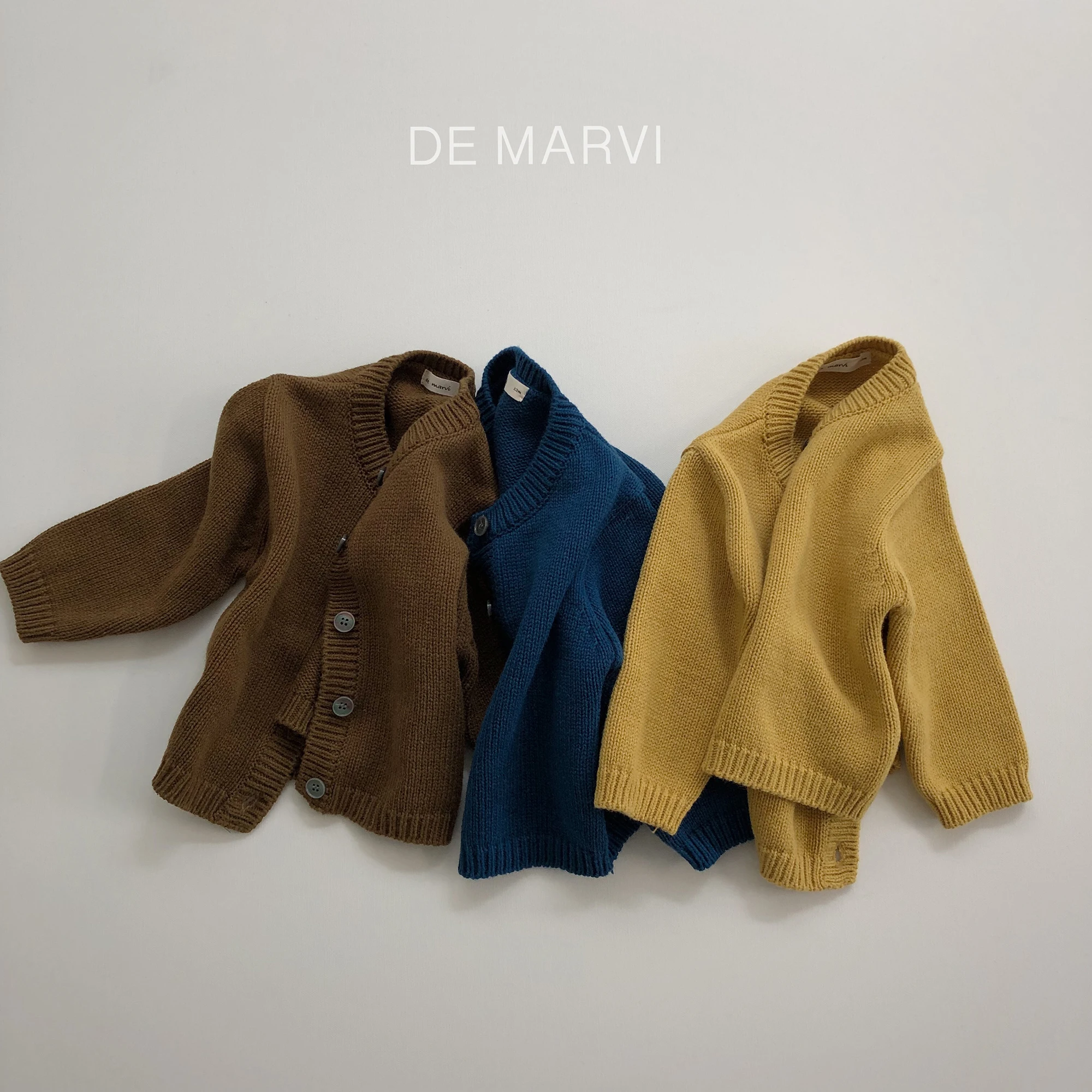DE MARVI Knitted Cardigan Long Sleeve Baby Toddler Infant Sweater Cardigan MADE IN KOREA