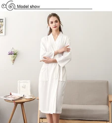 luxury cotton terry bathrobe Robes Women extra long bathrobes  Removable Belt Luxury GRS certificated  Bathrobe
