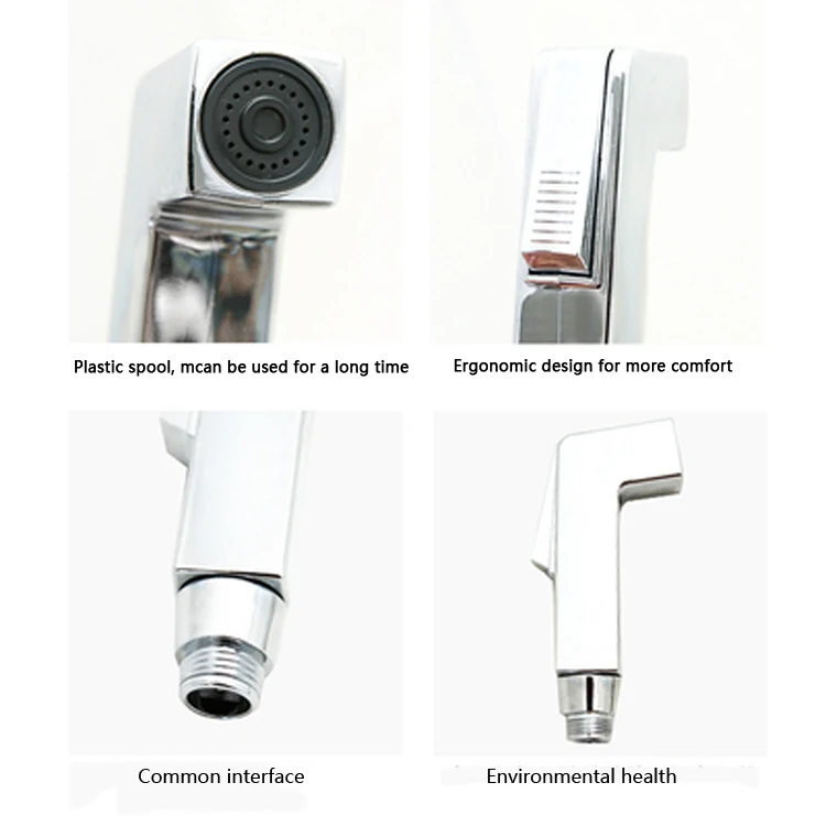 
Bathroom Chrome Gold Shattaf Portable Hand Spray Toilet Bidet 