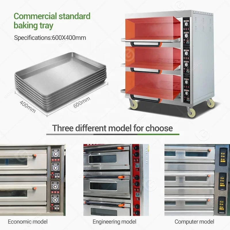Commercial Big Size Gas 1 Deck Gas Lpg Pizza Bread Double Deck Oven Electric Bake