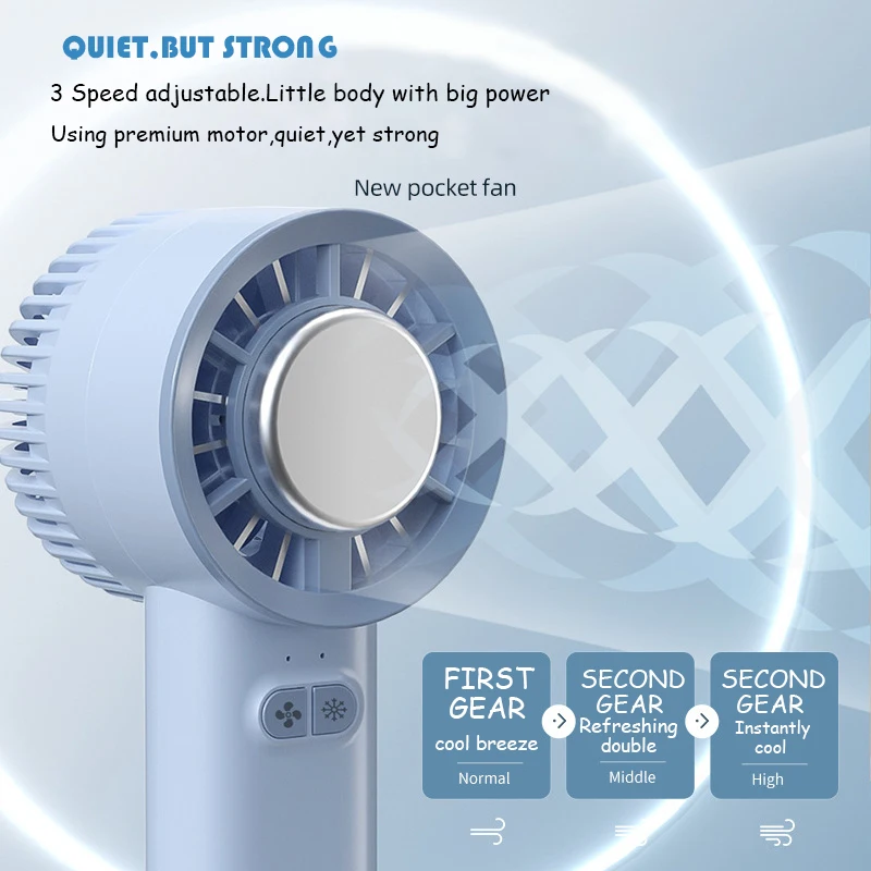 Ice Cooling Handheld Fan 3s Instant Cool Down Refrigerating Ice Rubbing Pad Portable Mini Air Conditioner Fan